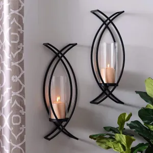 Fane Set of Two Metal Wall Sconces Home Decor