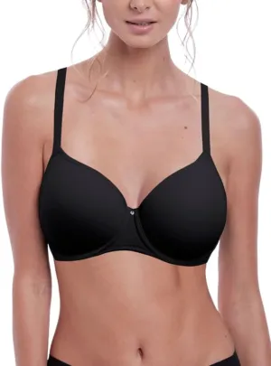 Fantasie Aura Seamless Molded T-Shirt Underwire Bra, 38DD, Black