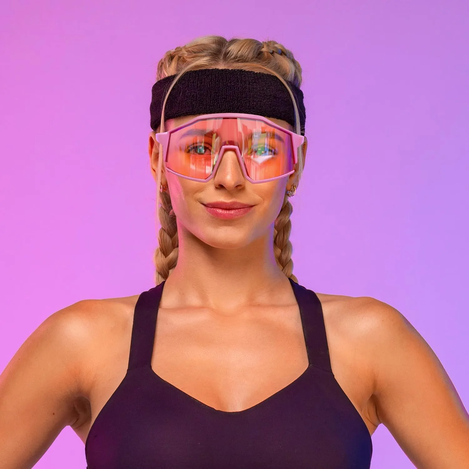 FEISEDY Sports Sunglasses Wraparound 80s Visor Men Women Outdoor Shield Baseball Sunglasses B4125