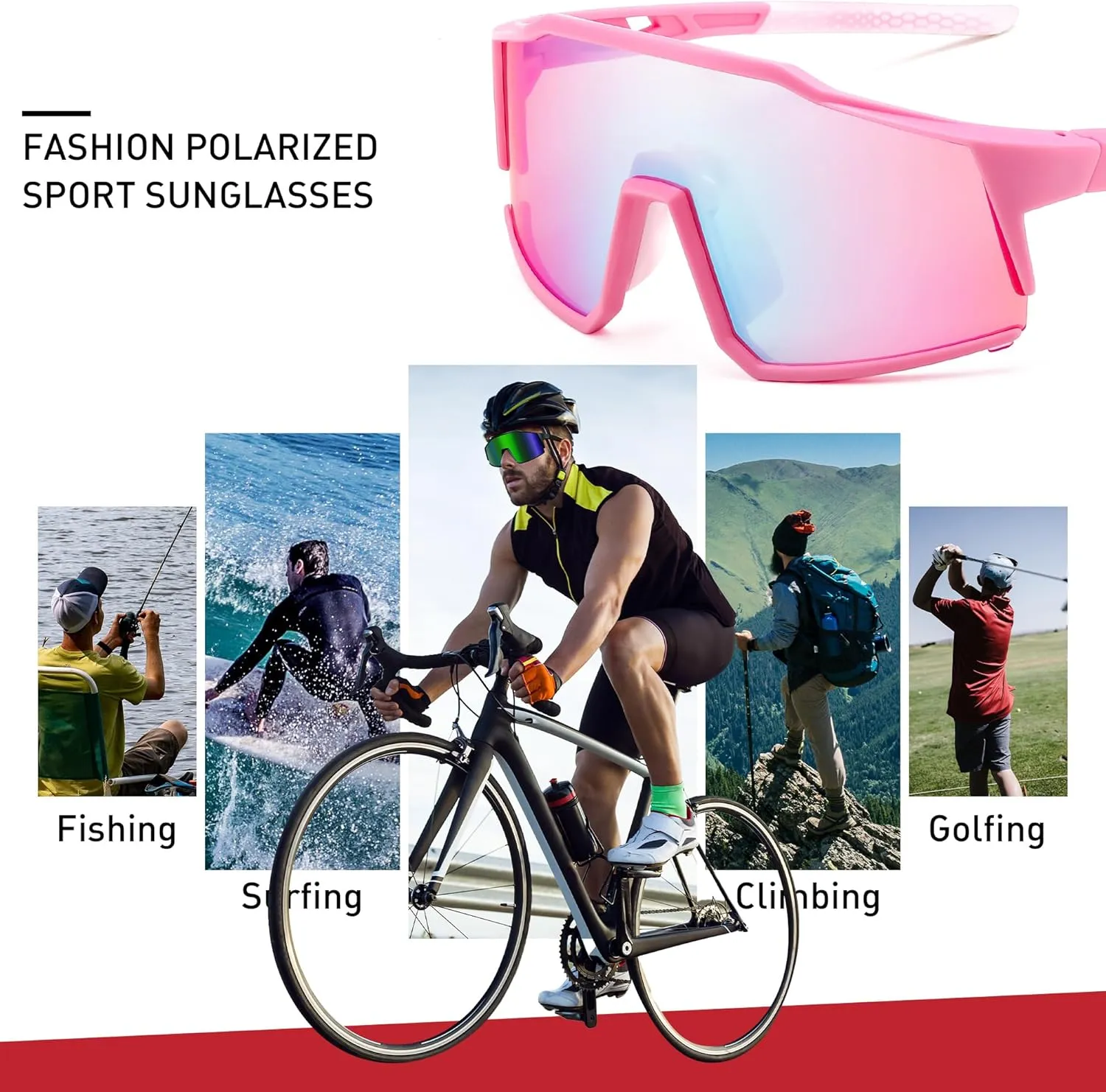 FEISEDY Sports Sunglasses Wraparound 80s Visor Men Women Outdoor Shield Baseball Sunglasses B4125
