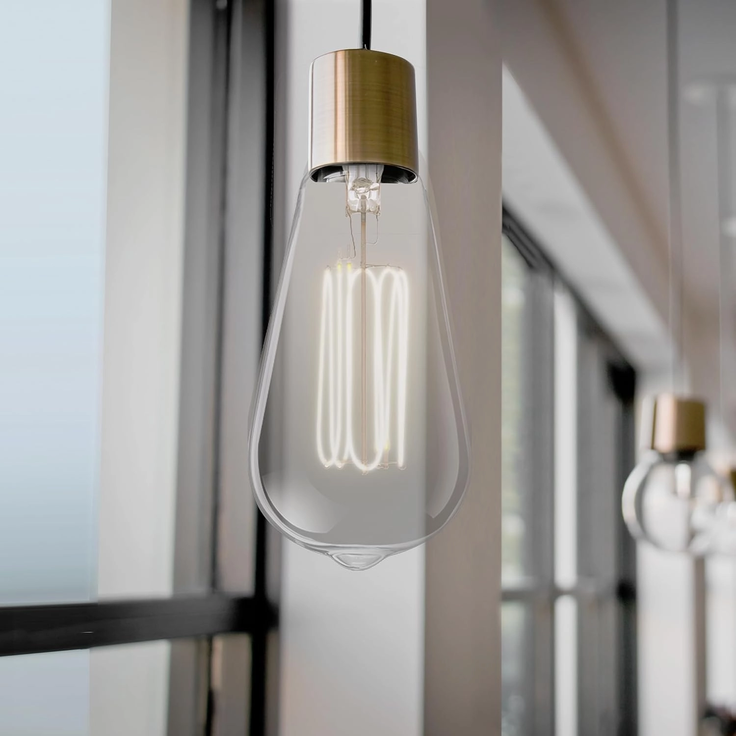 Feit Electric ST19 Vintage Edison LED Light Bulb, 40W Equivalent, Dimmable, 2700K Soft White, E26 Base, Clear Glass Thin Filament Lighting Bulbs, 15,000-Hour Lifetime, ST1940/927CATFIL/2, 2 Pack