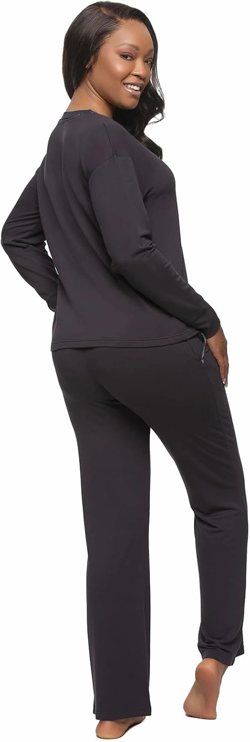 Felina - Aria 2-Piece Lounge Set - French Terry Pullover & Relaxed Fit Pants Loungewear Set
