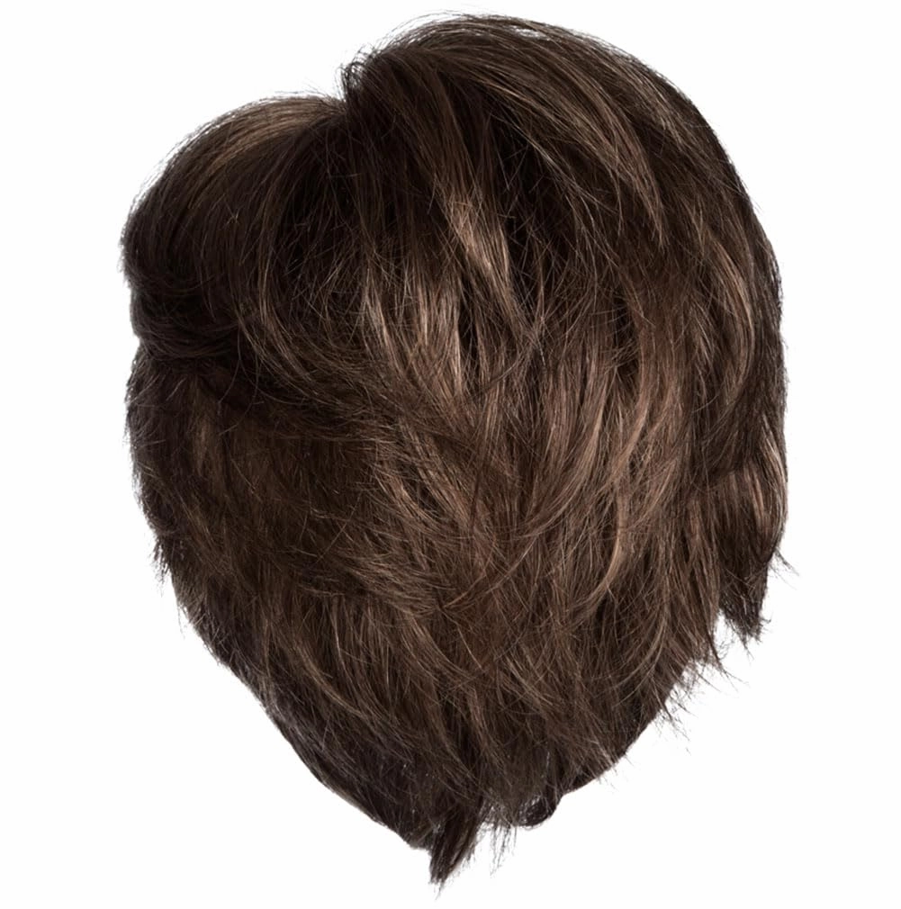 Femme & Flirty Short Shag Wig, Lightweight Volumous Style With Soft Layers, Average Cap, GL8-10 Dark Chestnut