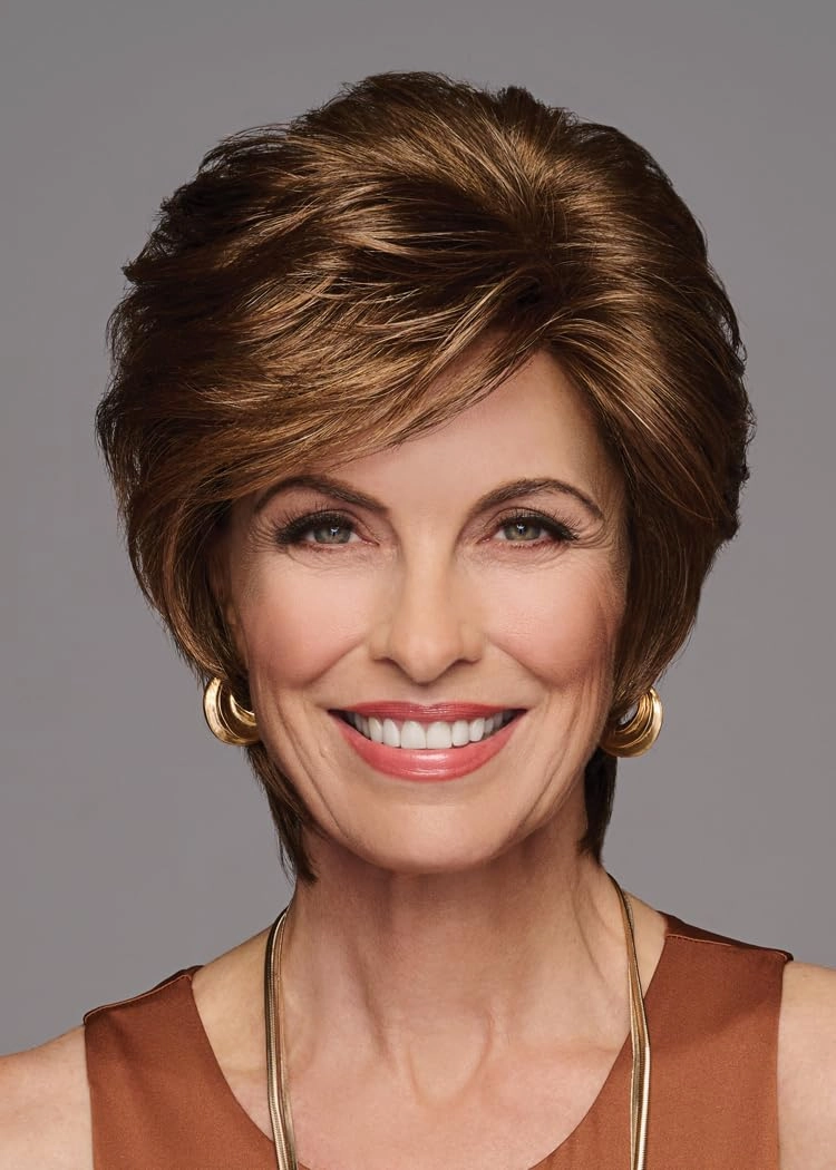 Femme & Flirty Short Shag Wig, Lightweight Volumous Style With Soft Layers, Average Cap, GL8-10 Dark Chestnut