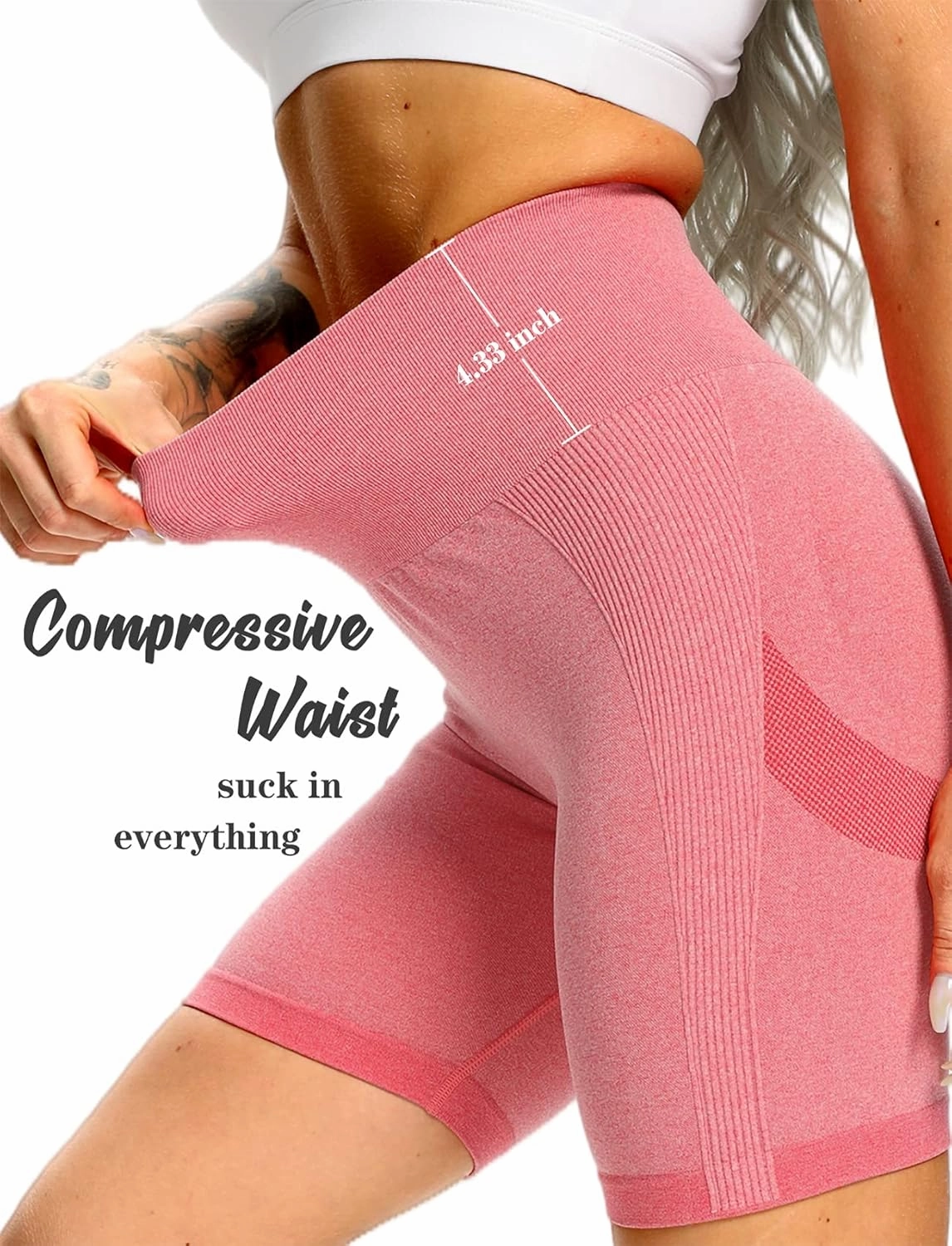 FITTOO Women's Seamless Scrunch Butt Lift Biker Shorts High Waist Booty Contour Workout Yoga Gym Shorts