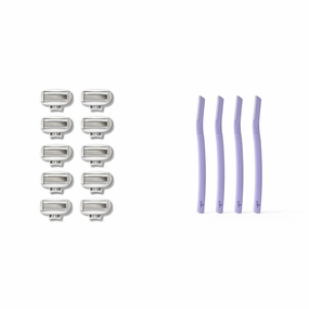 Flamingo Women's Razor 5-Blade Refills 10ct and Disposable Dermaplane Razors 4ct Facial Razor for Women