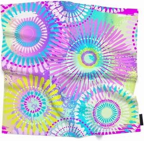 Floral Paisley Pattern Head Scarf Silk Feel Like Blue Vintage Flower Ethnic Folk Style Bandana Soft for Women Girls