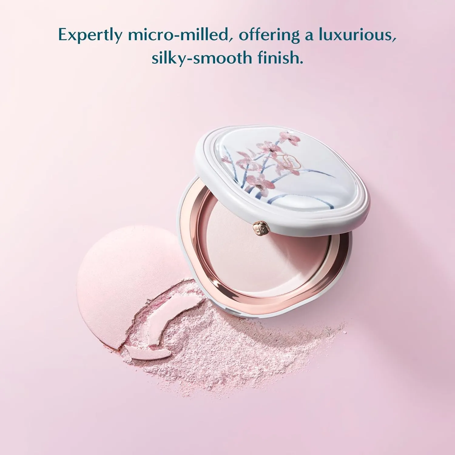 FLORASIS Flawless Jade Breathable Pressed Powder (Ode to Embroidery) (06 Peach, 1 Count)