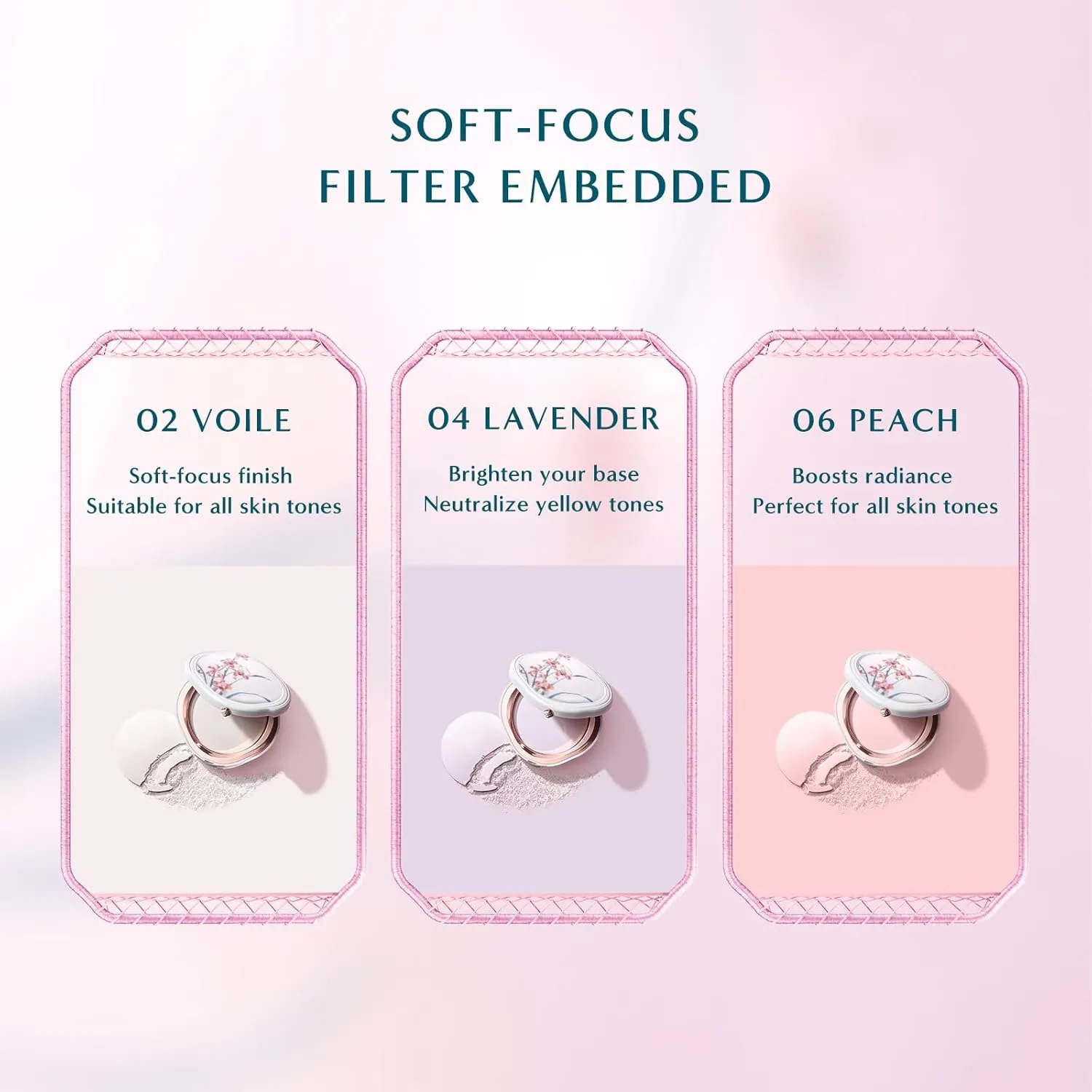 FLORASIS Flawless Jade Breathable Pressed Powder (Ode to Embroidery) (06 Peach, 1 Count)