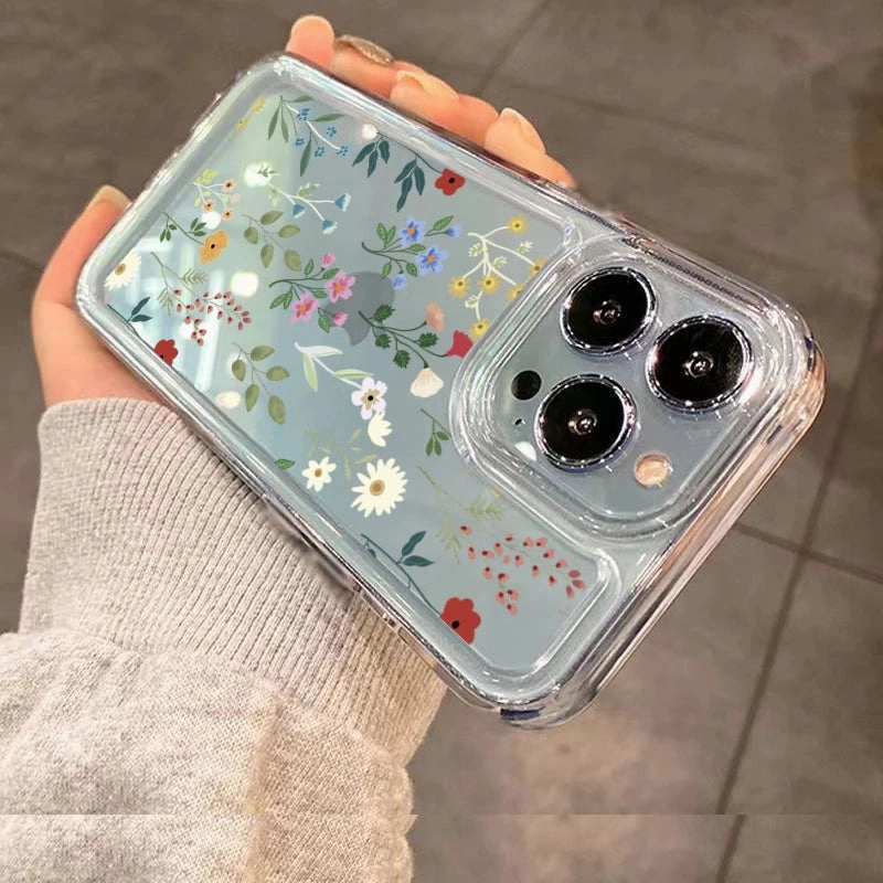 Flower Love Soft Silicone Clear Case for Xiaomi Redmi Note and C Series