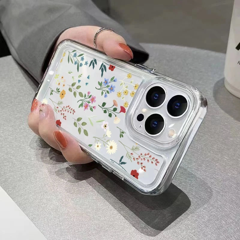 Flower Love Soft Silicone Clear Case for Xiaomi Redmi Note and C Series