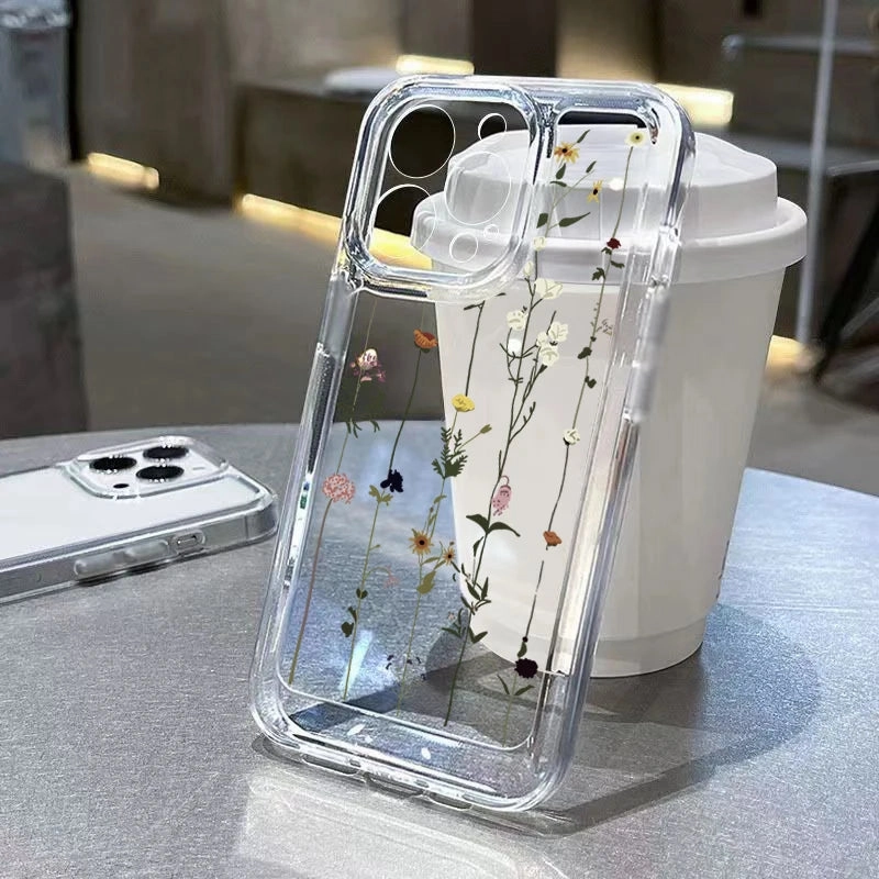 Flower Love Soft Silicone Clear Case for Xiaomi Redmi Note and C Series