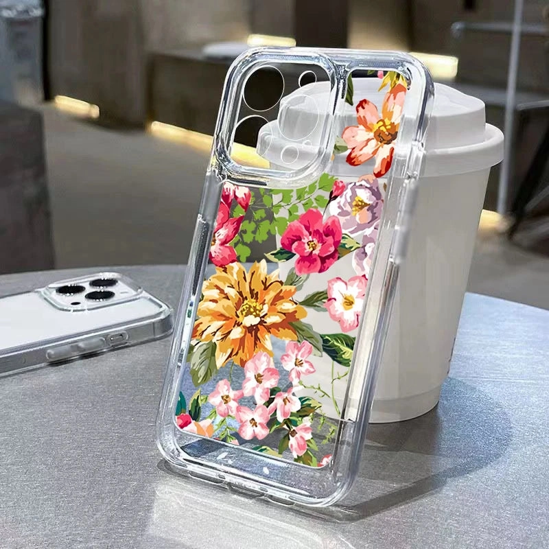 Flower Love Soft Silicone Clear Case for Xiaomi Redmi Note and C Series