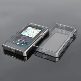 for iRiver SP2000 Case, Soft Crystal TPU Skin Case Cover for Iriver Astell&Kern SP2000 with Front Screen Protector Tempered Glass (Clear Black)