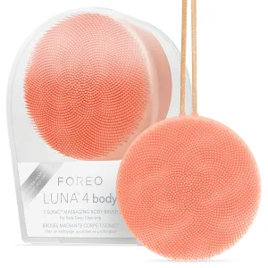 FOREO LUNA 4 body- Body Brush- Whole Body Skin Care - Exfoliating Body Scrubber- Enhances Absorption of Lotion Actives- Premium Lymphatic Drainage Skincare Tool- Waterproof -USB-Rechargeable- Peach