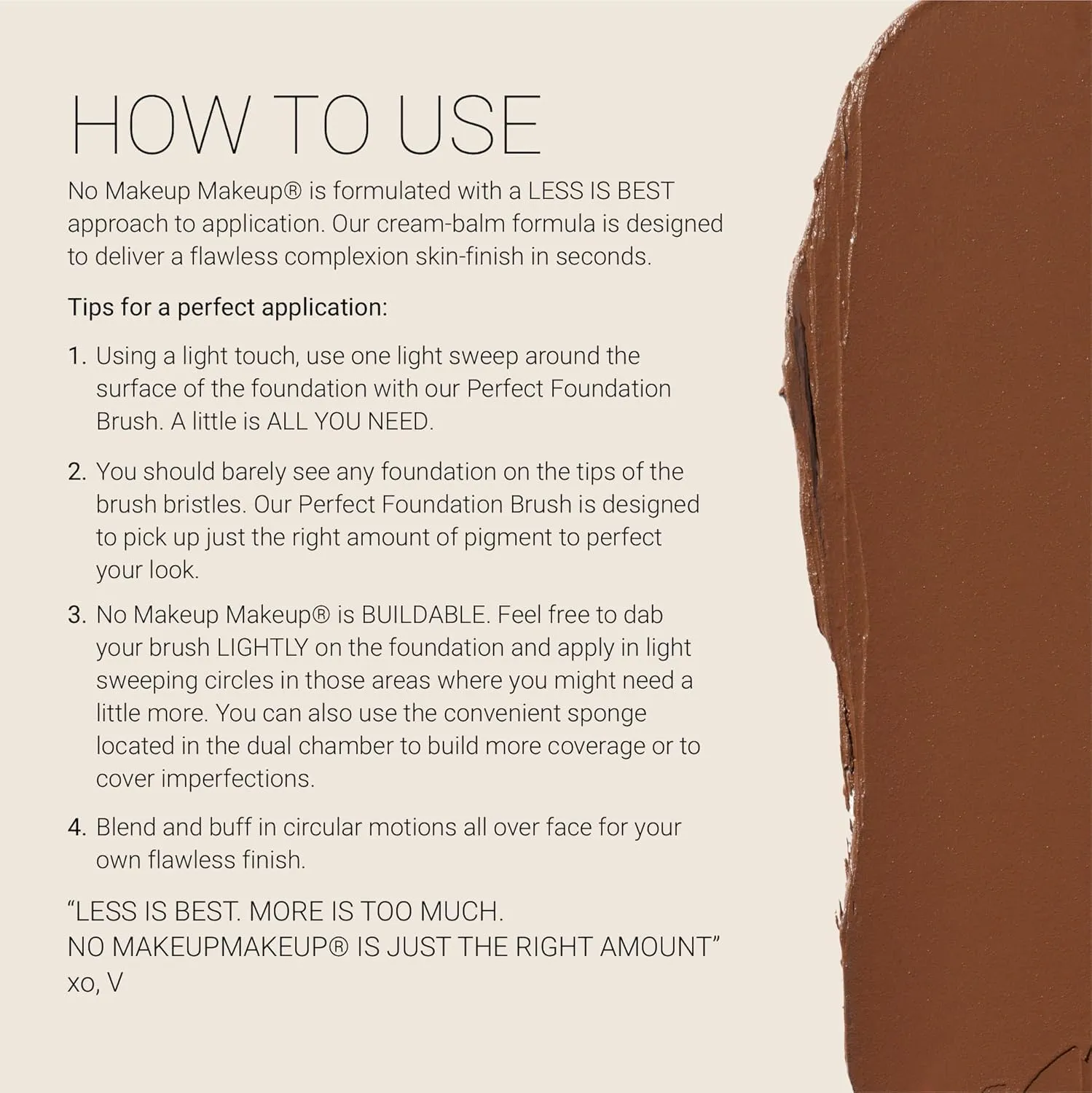 Foundation by No Makeup Makeup | Conceal & Correct with Long-Lasting, Buildable Formula & Lightweight Soft Finish | Cruelty-Free, Vegan, Fragrance-Free | Dark