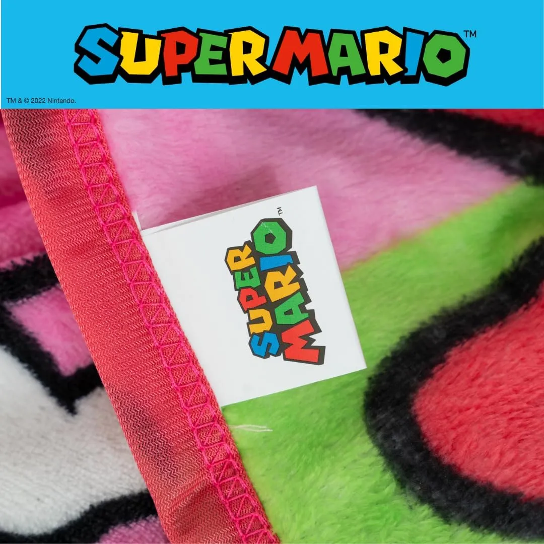 Franco Super Mario Girl Princess Peach Gaming Kids Bedding Super Soft Plush Throw Blanket, 46 in x 60 in, (Officially Licensed Product)