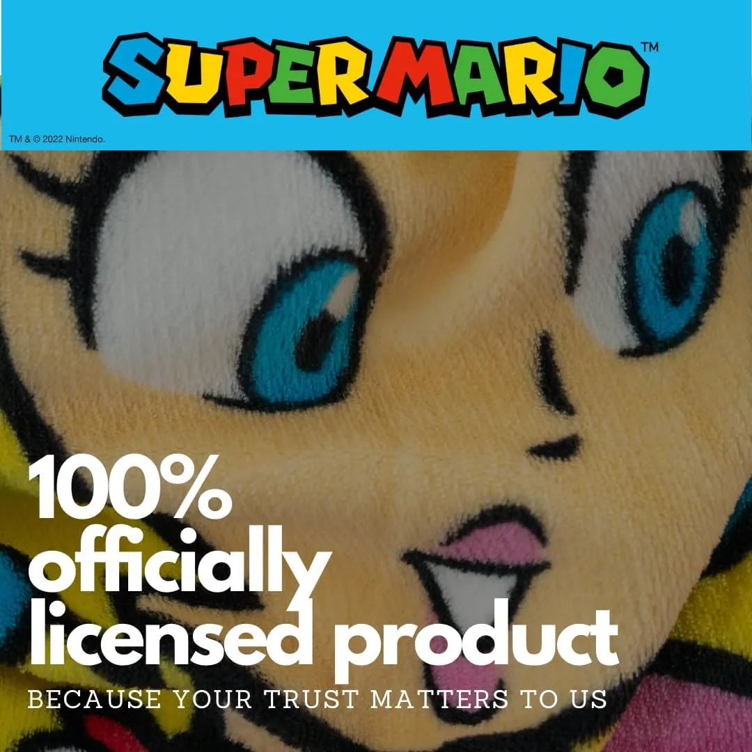 Franco Super Mario Girl Princess Peach Gaming Kids Bedding Super Soft Plush Throw Blanket, 46 in x 60 in, (Officially Licensed Product)