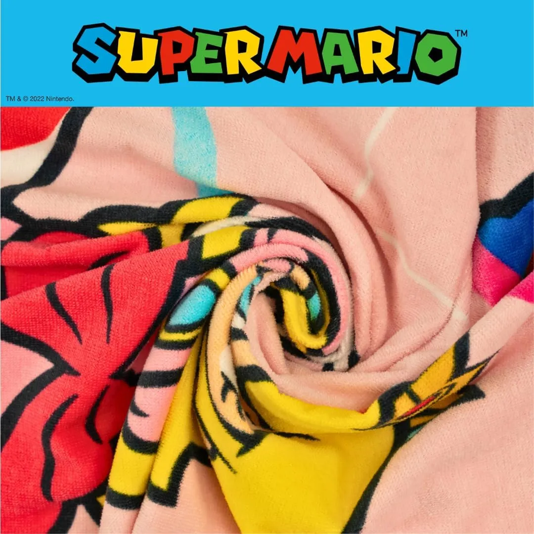 Franco Super Mario Girl Princess Peach Kids Super Soft Cotton Bath/Pool/Beach Towel, 58 in x 28 in, (Officially Licensed Product)