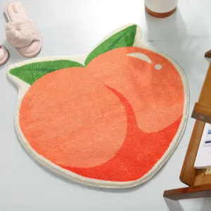 FROZZUR Peach Bath Mat Peachy Fruit Bathroom Rugs for Living Room and Bedroom, Non Slip Small Washable Rug Peach Bathroom Decor