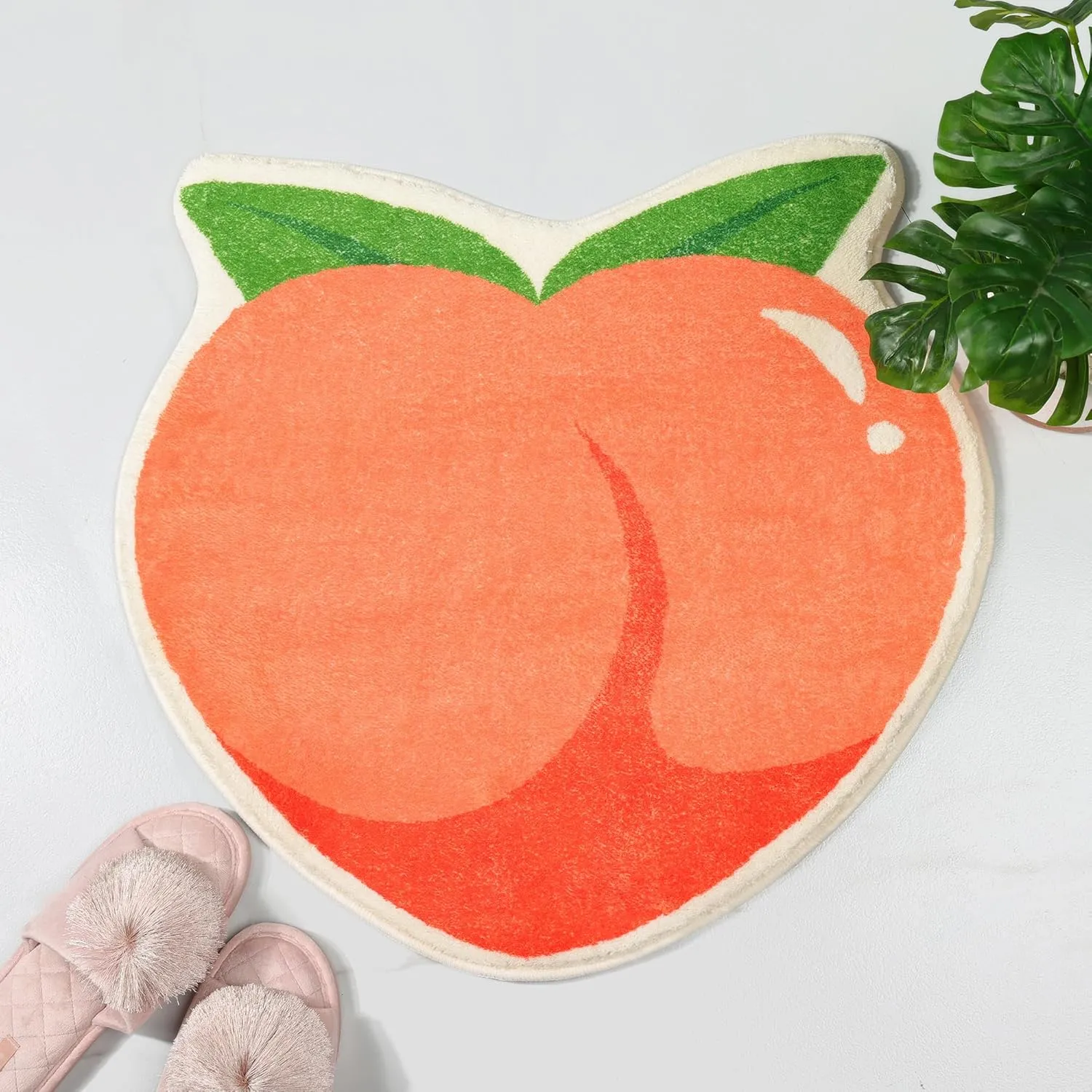 FROZZUR Peach Bath Mat Peachy Fruit Bathroom Rugs for Living Room and Bedroom, Non Slip Small Washable Rug Peach Bathroom Decor