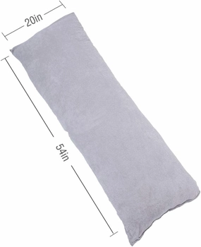 Full Size Body Pillow, Large Bed Sleeping Pillow for Side Sleeper, Long Pillow Insert with Breathable Velour Cover, 20x54 Inches (Grey)