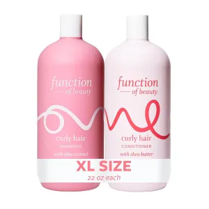 Function of Beauty Curly Hair Shampoo & Conditioner Set, 22 oz Each - With Chia Extract to Define & Shape Curls & Shea Butter to Moisturize, Nourish & Enhance Natural Curls, Sulfate-Free