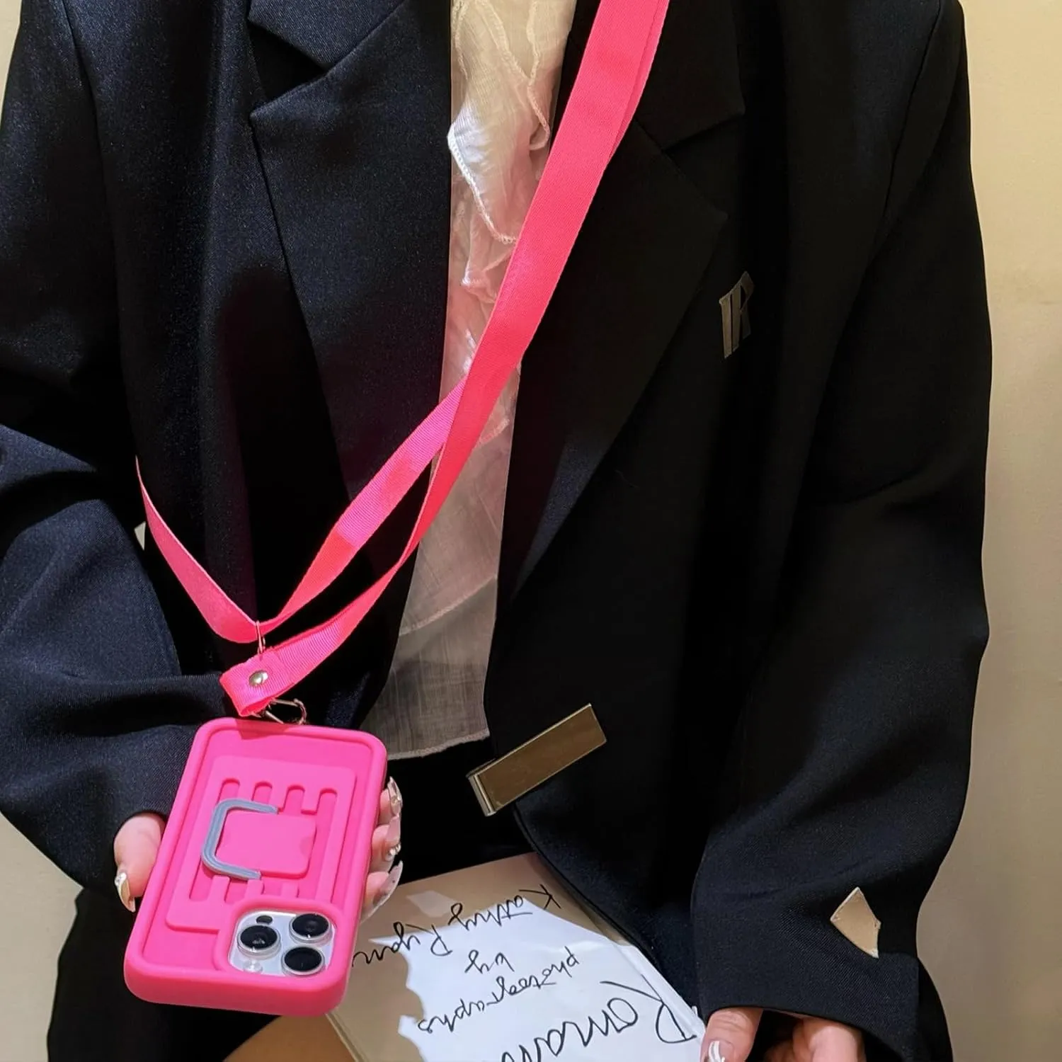Funny Suitcase Crossbody Phone Case, Creative Silicone Cross Body Phone Case with Storage Box 2 in 1 Crossbody Bag Shape Phone Case Can Hold Lipstick Foundation Keys Cards (for iPhone14PRO MAX,Purple)