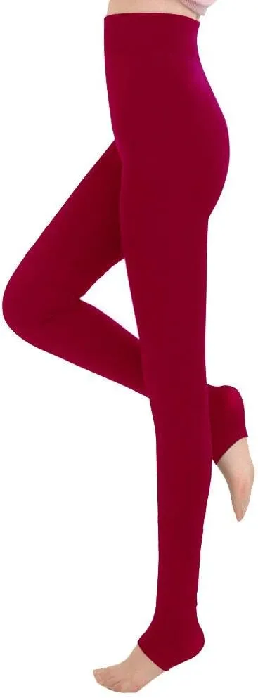 FV RELAY Women's Winter Warm Fleece Lined Velvet Elastic Leggings High Waisted
