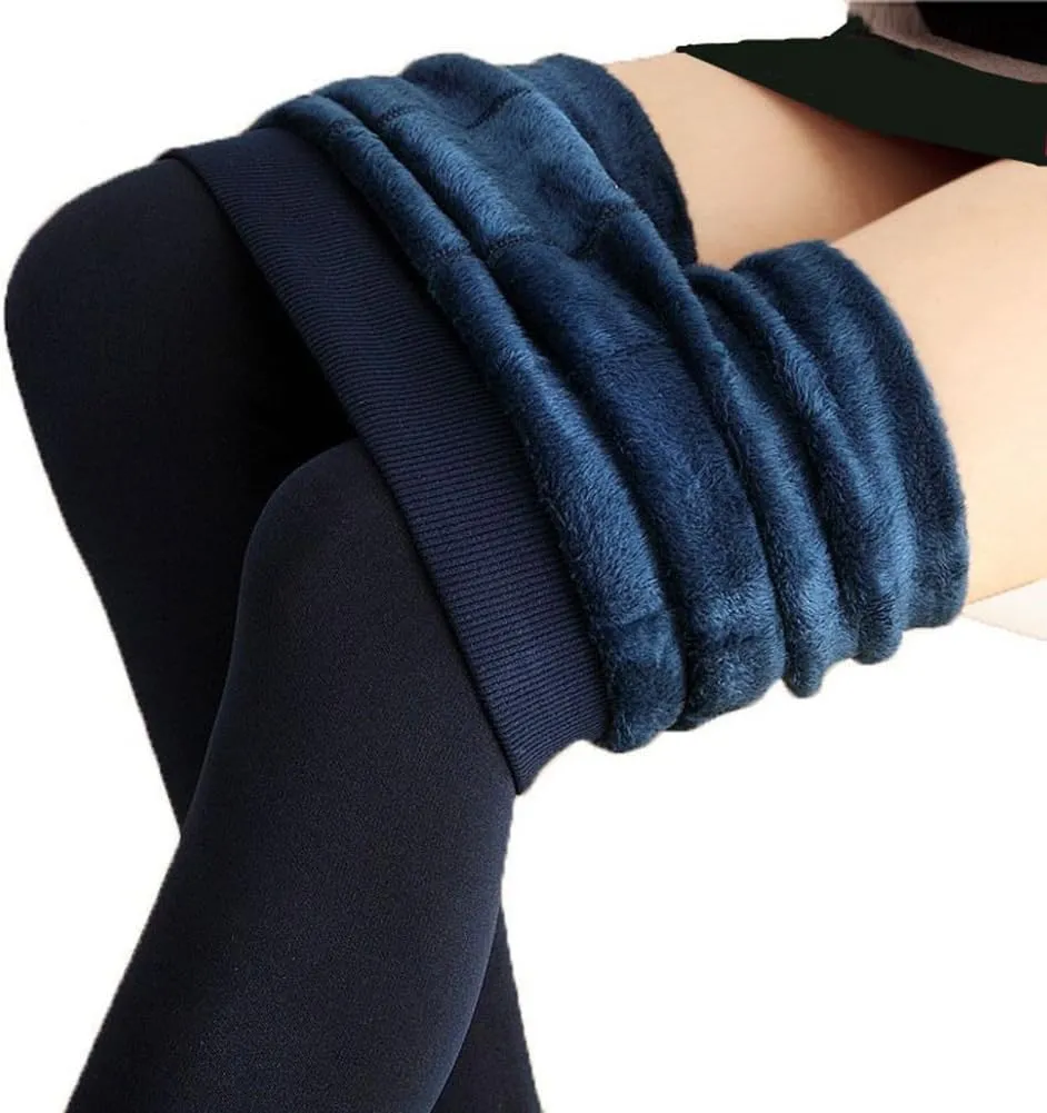 FV RELAY Women's Winter Warm Fleece Lined Velvet Elastic Leggings High Waisted