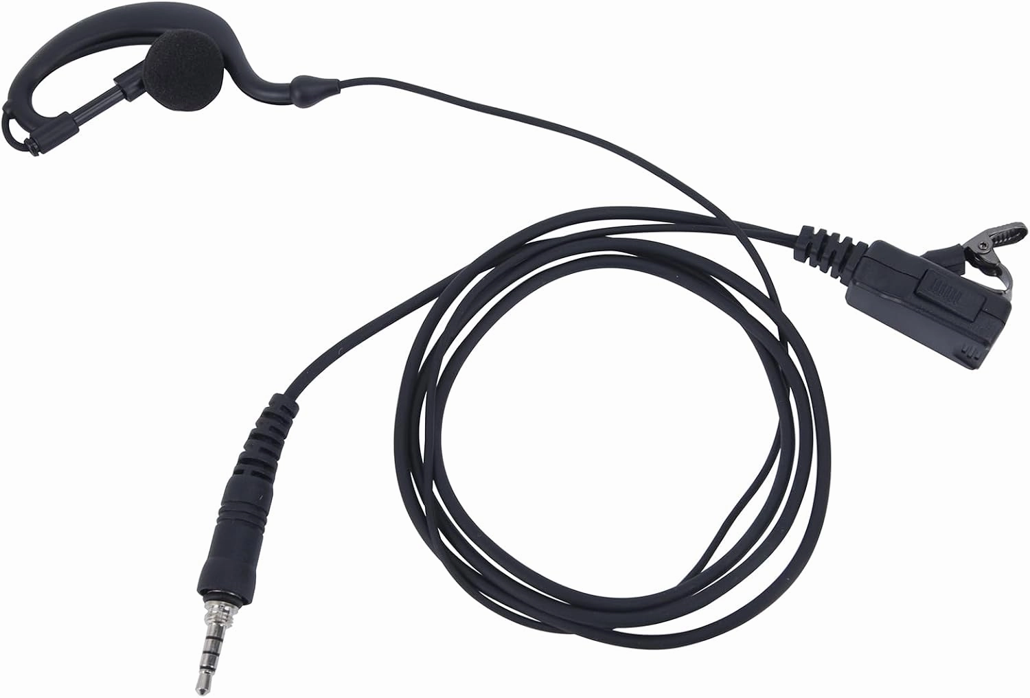 G-Shape Ear Hook Earpiece with in-Line PTT Mic - Compatible with Motorola EVX-S24, Yaesu VX-6R, FT-270R, Standard Horizon HX320, HX210, HX40, HX890 - Replacement for MH-89A4B