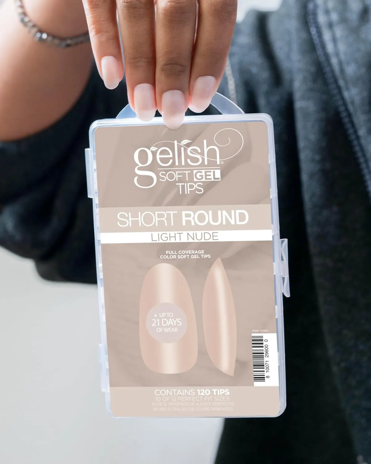 Gelish Nude Soft Gel Tips - Full Coverage Nude Color Soft Gel Tips, Press On Nails, Clear Nail Tips