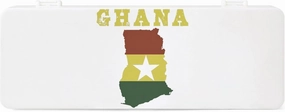 Ghana Flag Map Pencil Case Pen Box Easy to Clean Portable Pencil Pouch Office Organizer