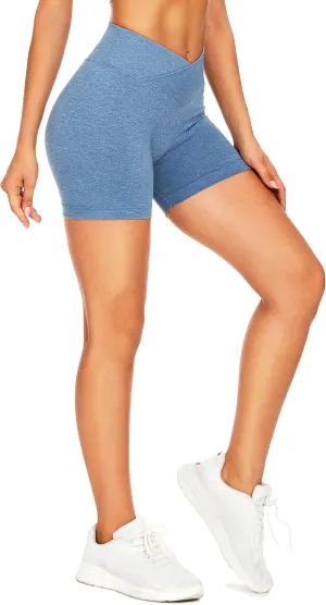 GILLYA Workout Shorts for Women 3.6" Scrunch Butt Lifting High Waisted Seamless Biker Shorts for Running Gym Yoga
