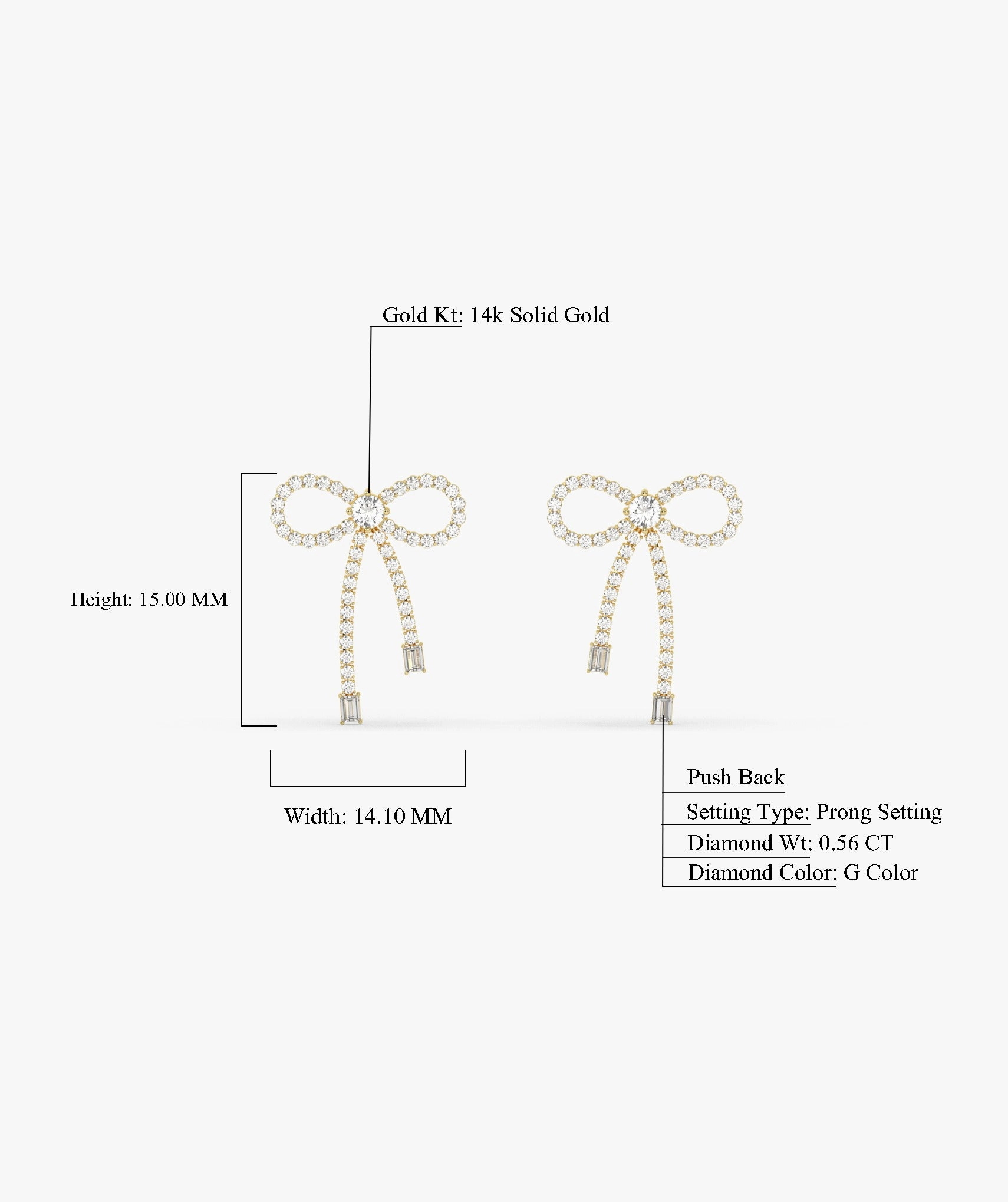 Gleaming Bow Diamond Drops