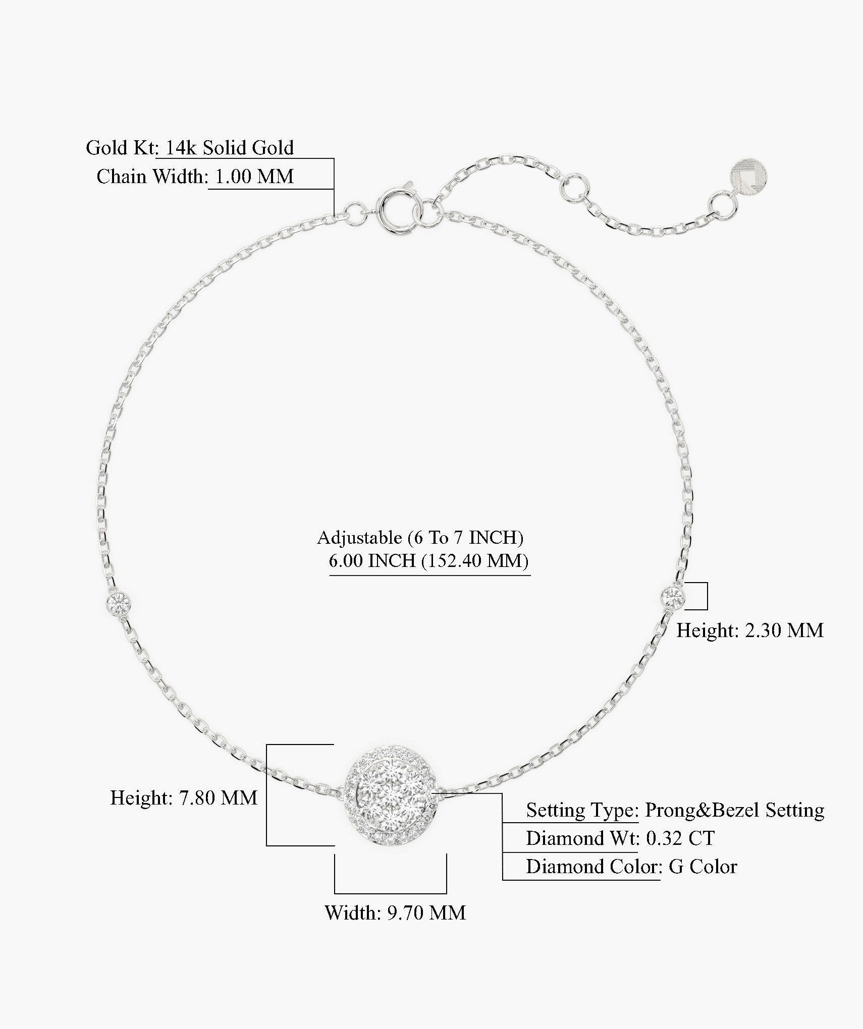 Gleaming Disc Diamond Bracelet