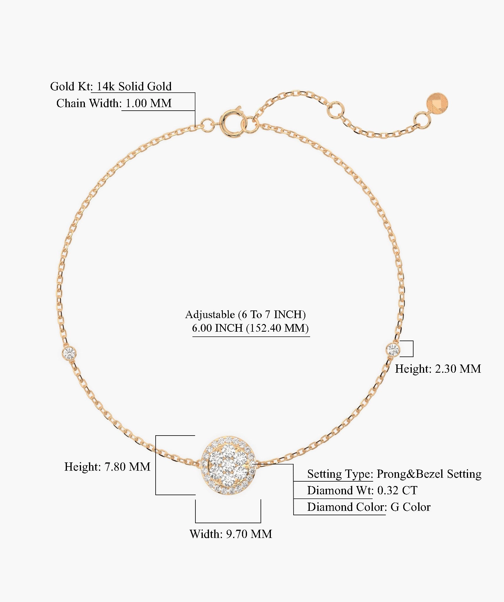 Gleaming Disc Diamond Bracelet