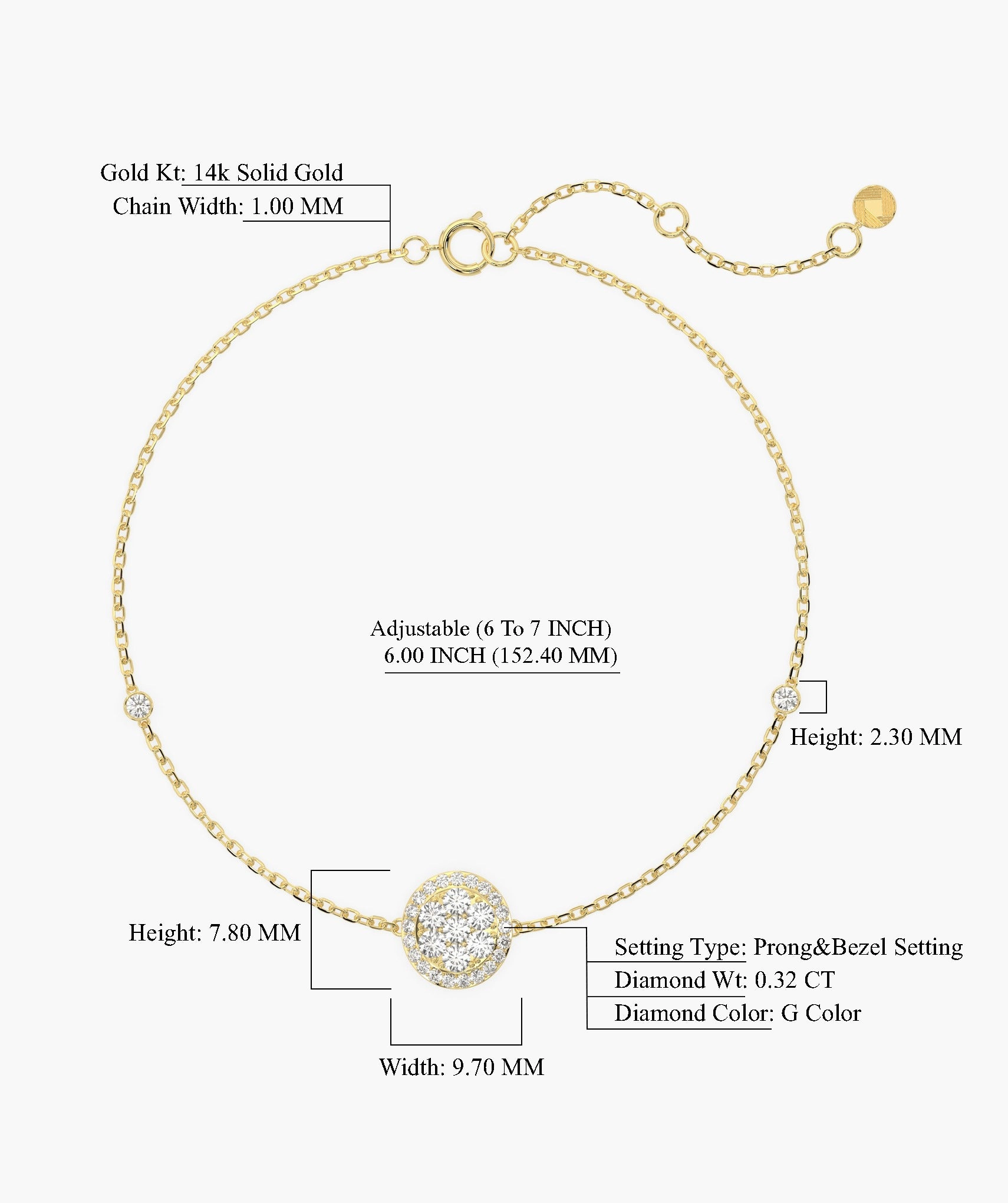 Gleaming Disc Diamond Bracelet