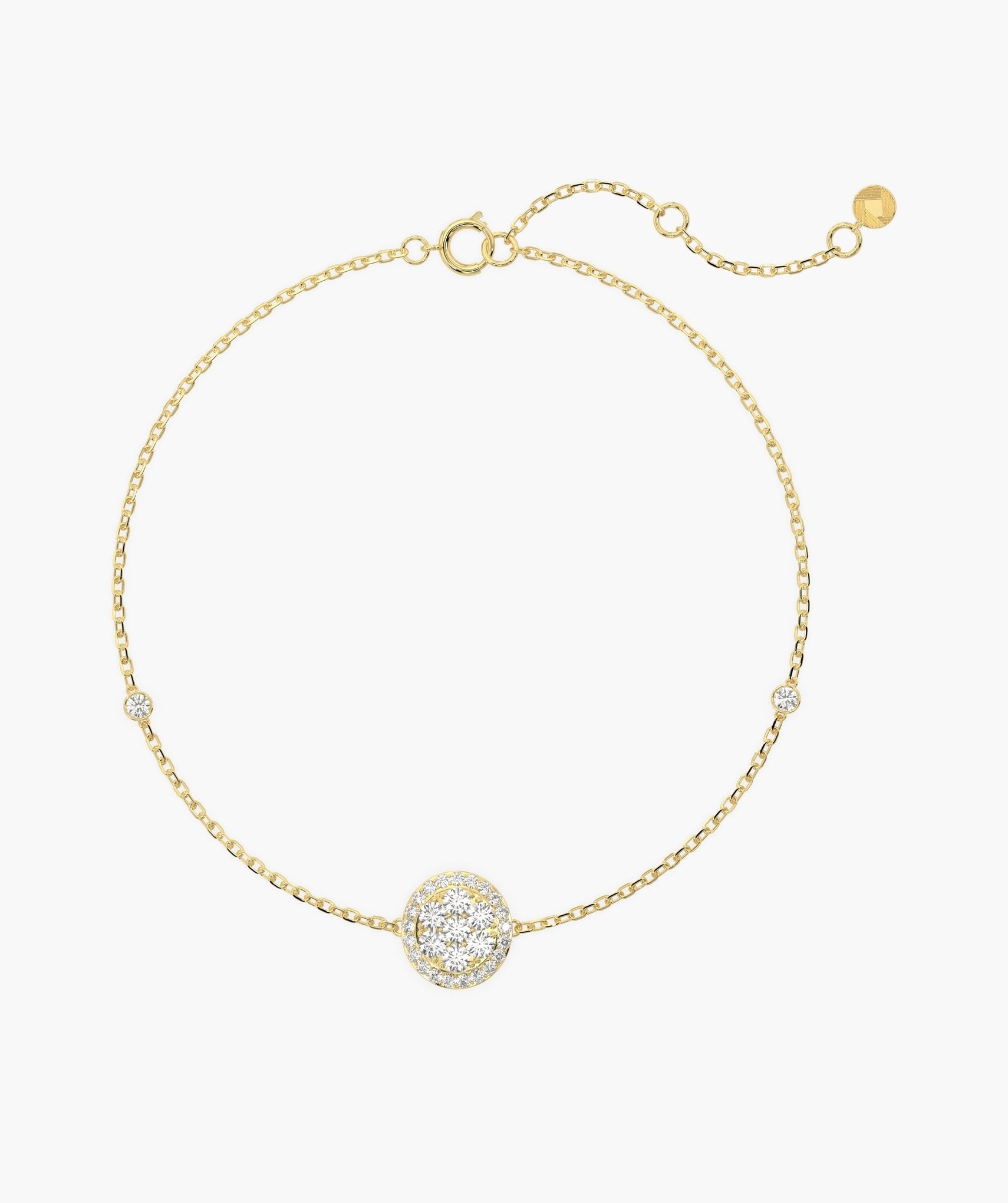 Gleaming Disc Diamond Bracelet
