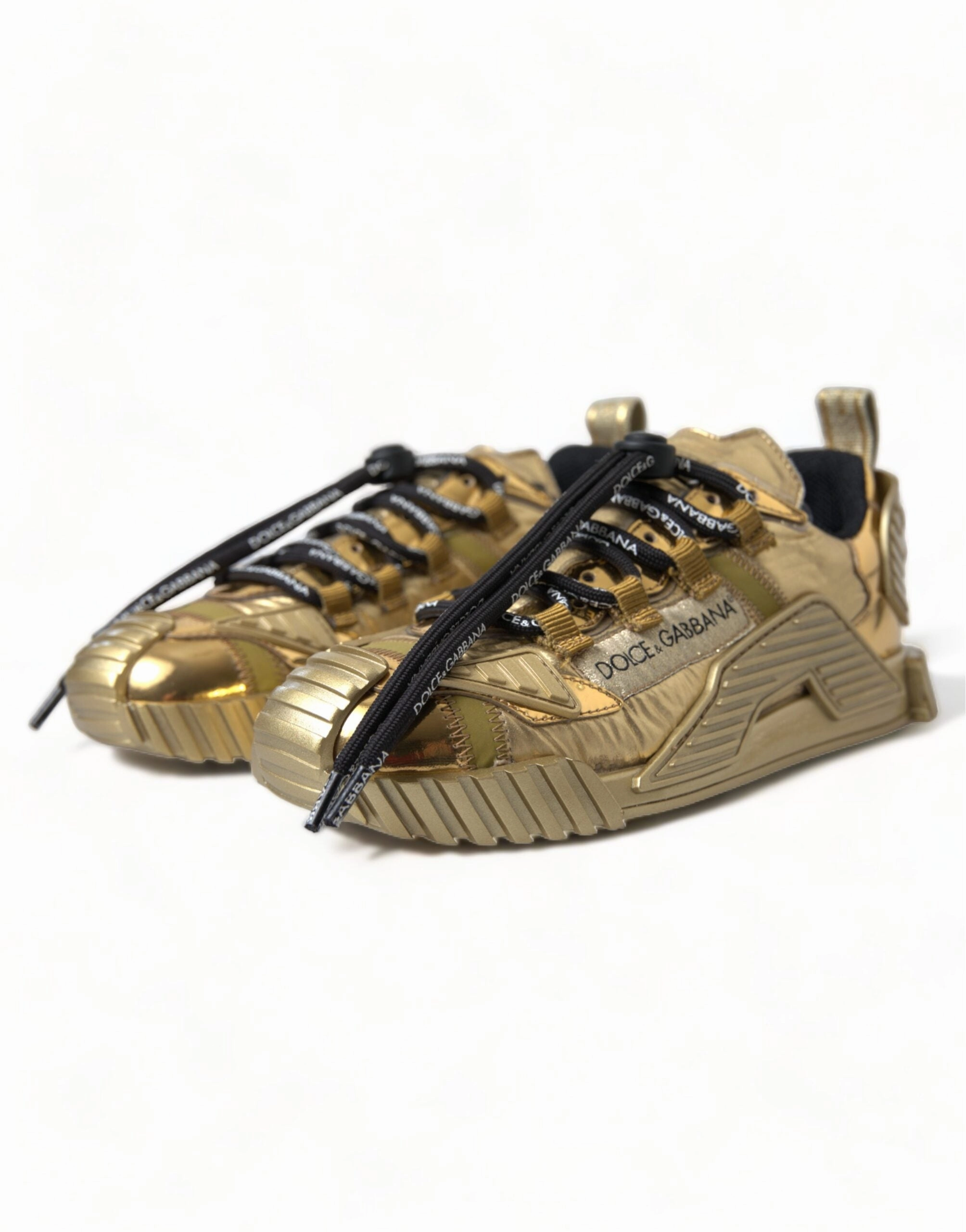 Gleaming Gold-Toned Luxury Sneakers