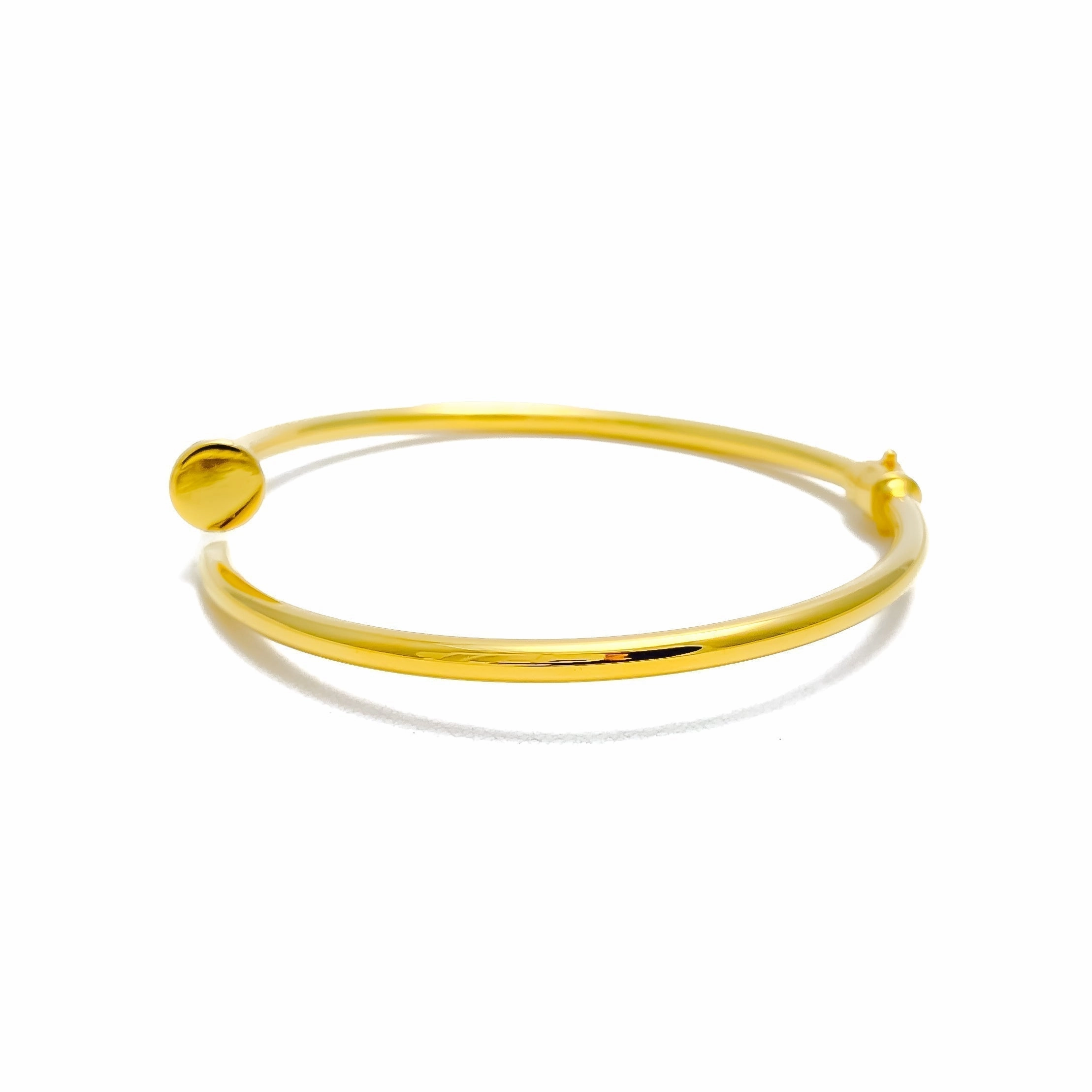 Gleaming Opulent 21k Gold Nail Bangle Bracelet