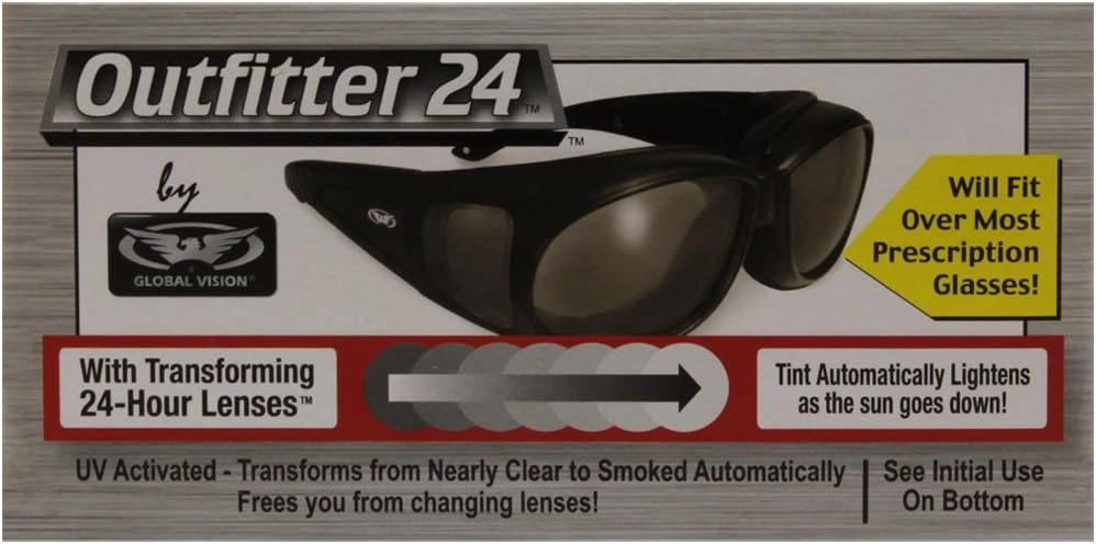 Global Vision Outfitter Padded Fit-Over Motorcycle Safety Sunglasses
