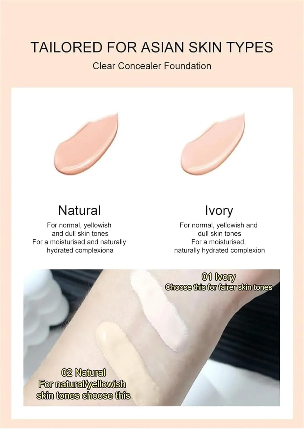 Glow All Day Long Gauze Beauty Liquid Foundation, Glow All Day Long Gauze Foundation Cream, Oil-Free, Hydrating, Dewy Finish, Easy Application, Improves Uneven Skin Tone (Mix)