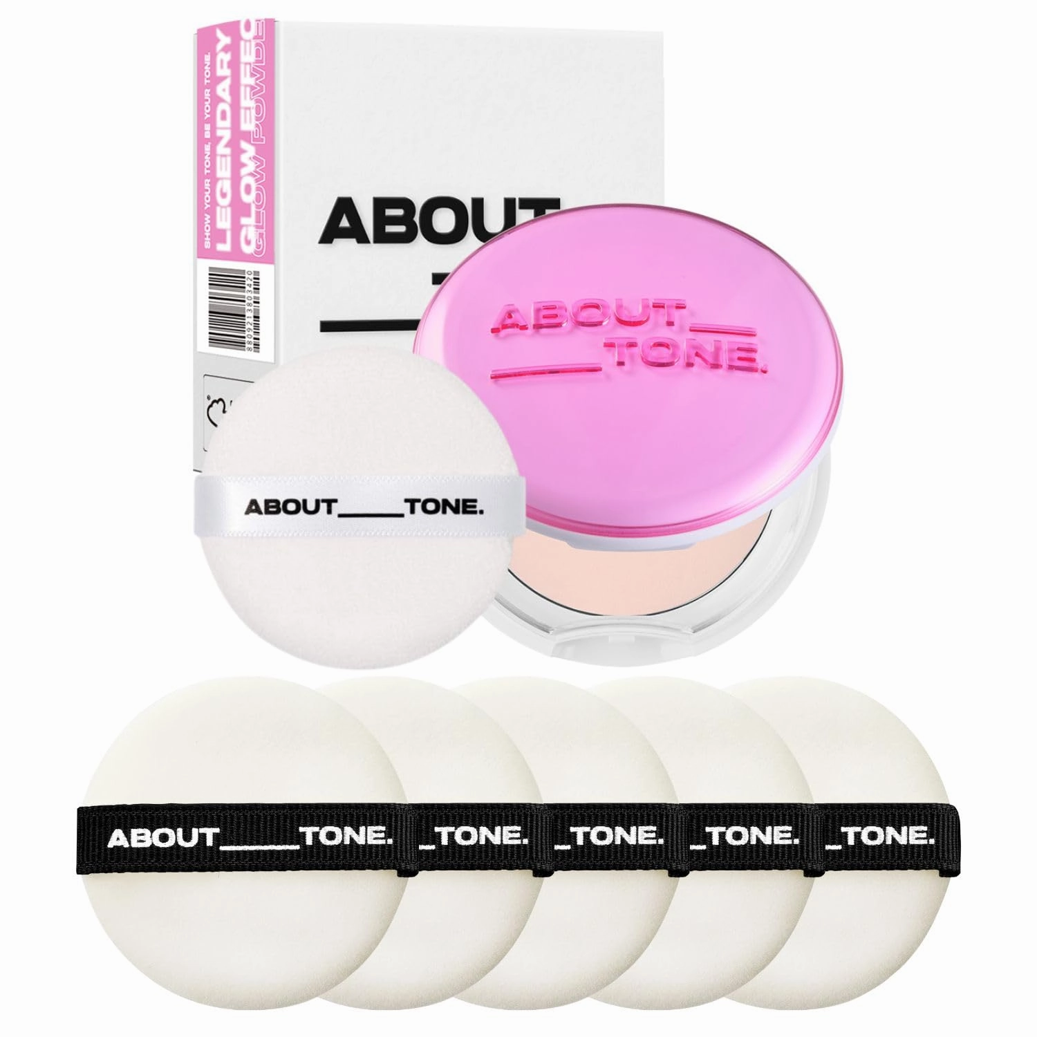 Glow Powder Pact   Powder Pact Puff 5P BUNDLE SET
