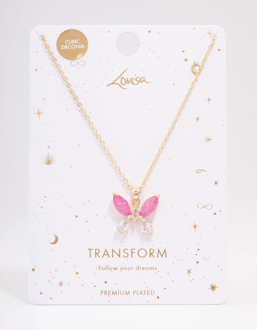 Gold Plated Gleaming Butterfly Pendant Necklace