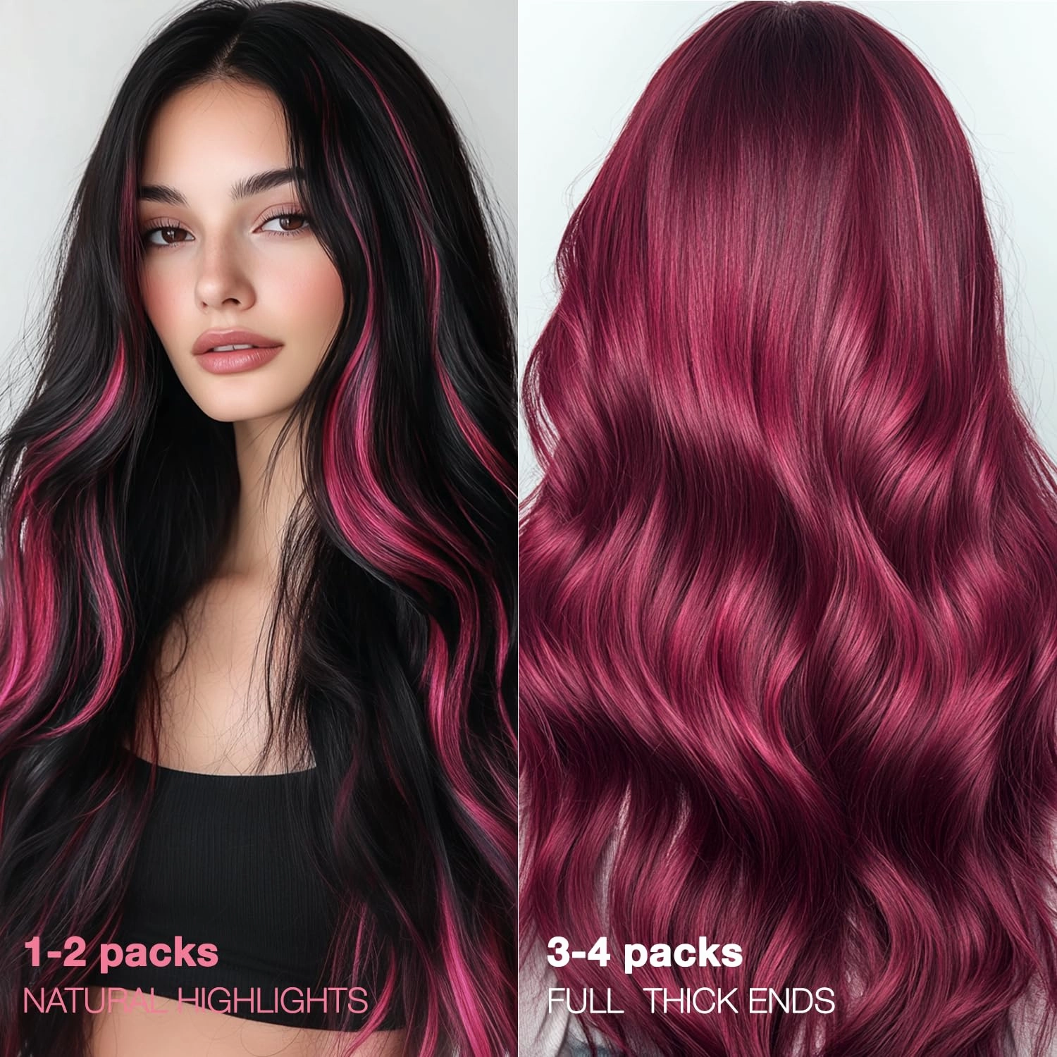 GOO GOO Tape in Hair Extensions Human Hair, Burgundy Red, 10inch 20g 10pcs, Colored Tape ins Human Hair Extensions, Silky&Soft Invisible Tape Ins, Hair Highlighted for Party