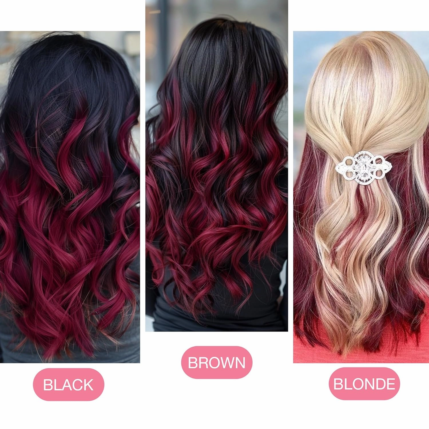 GOO GOO Tape in Hair Extensions Human Hair, Burgundy Red, 22inch 30g 10pcs, Colored Tape ins Human Hair Extensions, Silky&Soft Invisible Tape Ins, Hair Highlighted for Party