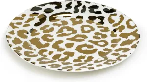 Grace Teaware Gold Leopard Print Fine Porcelain 8-inch Dessert Salad Plate Set of 1, One plate