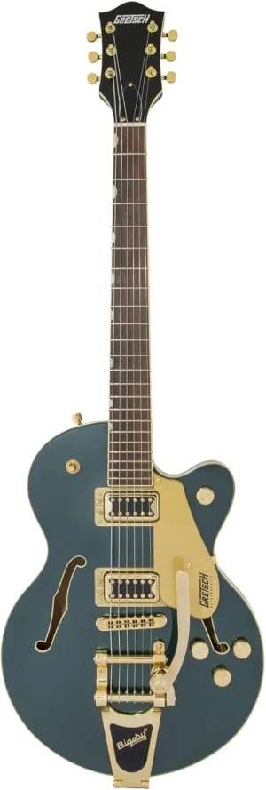 Gretsch G5655TG Electromatic Center Block Jr. Single-Cut Electric Guitar with Laurel Fingerboard, 22 Medium Jumbo Frets, Bigsby and Gold Hardware (Cadillac Green)