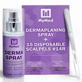 Hair Identifier Spray for Face Shaving, Dermaplaning Spray   Dermaplane Razors for Women Face #14R Dermaplane Scalpels By Mymed